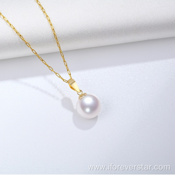 18k gold jewelry real freshwater pearl necklace